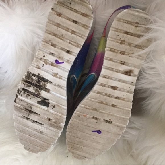 Rare YRU Rainbow Qloud Kreep Creepers Platform Stacked Shoes Clear Heel Sz 7 - Picture 5 of 6